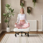 TYBOATLE Chaise de Bureau Croisée avec Ottomane, Chaise de Méditation Pivotante sans Accoudoirs, Chaise Large Croisée pour Bureau à Domicile et Coiffeuse