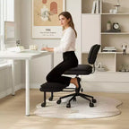 TYBOATLE Chaise de Bureau Croisée avec Ottomane, Chaise de Méditation Pivotante sans Accoudoirs, Chaise Large Croisée pour Bureau à Domicile et Coiffeuse