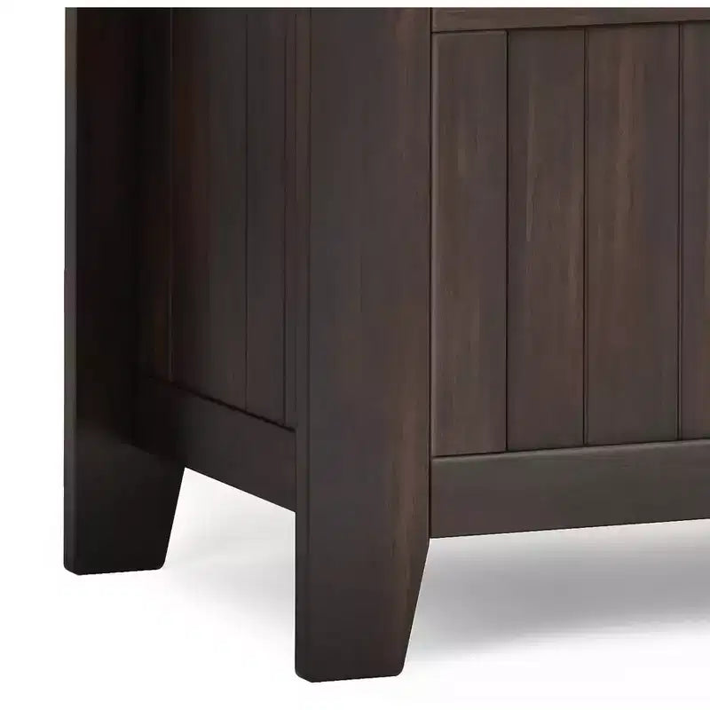 Banc de rangement transitionnel en bois massif de 91 cm de large pour petite entrée, modèle Normandy