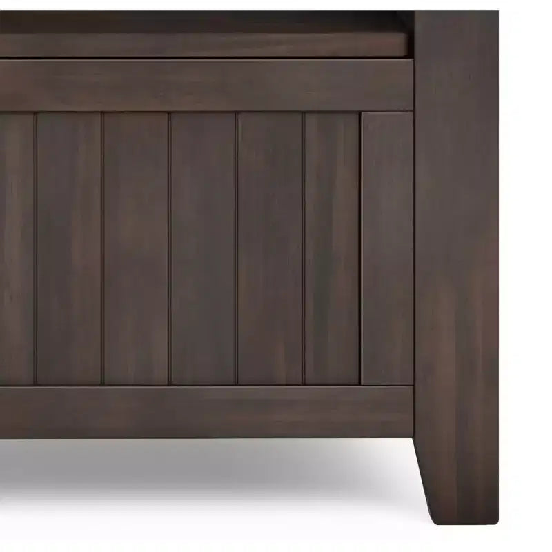 Banc de rangement transitionnel en bois massif de 91 cm de large pour petite entrée, modèle Normandy
