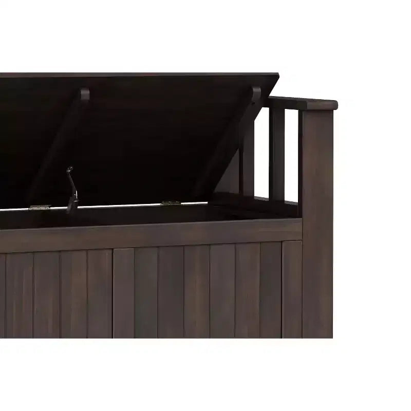 Banc de rangement transitionnel en bois massif de 91 cm de large pour petite entrée, modèle Normandy