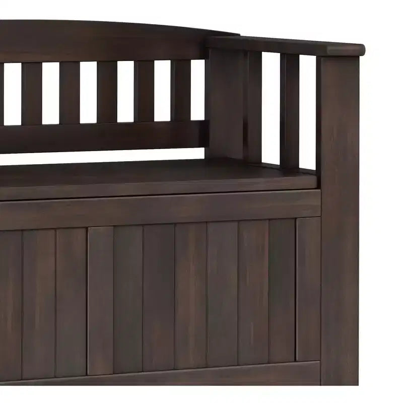 Banc de rangement transitionnel en bois massif de 91 cm de large pour petite entrée, modèle Normandy