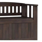 Banc de rangement transitionnel en bois massif de 91 cm de large pour petite entrée, modèle Normandy