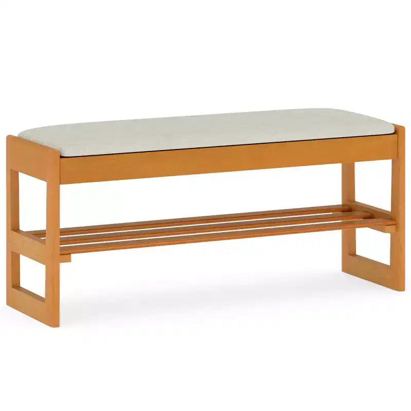 Banc à chaussures 2 niveaux Costway 40'' avec rangement à abattant et étagère à lattes pour couloir et chambre