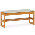 Banc à chaussures 2 niveaux Costway 40'' avec rangement à abattant et étagère à lattes pour couloir et chambre