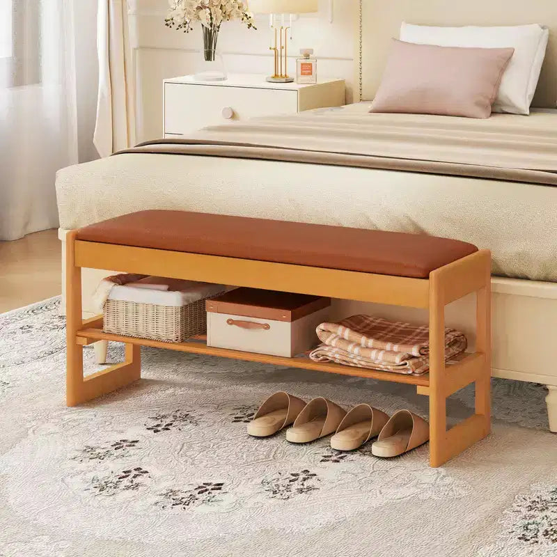 Banc à chaussures 2 niveaux Costway 40'' avec rangement à abattant et étagère à lattes pour couloir et chambre