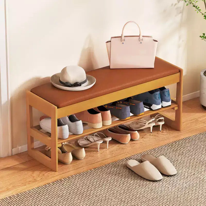 Banc à chaussures 2 niveaux Costway 40'' avec rangement à abattant et étagère à lattes pour couloir et chambre