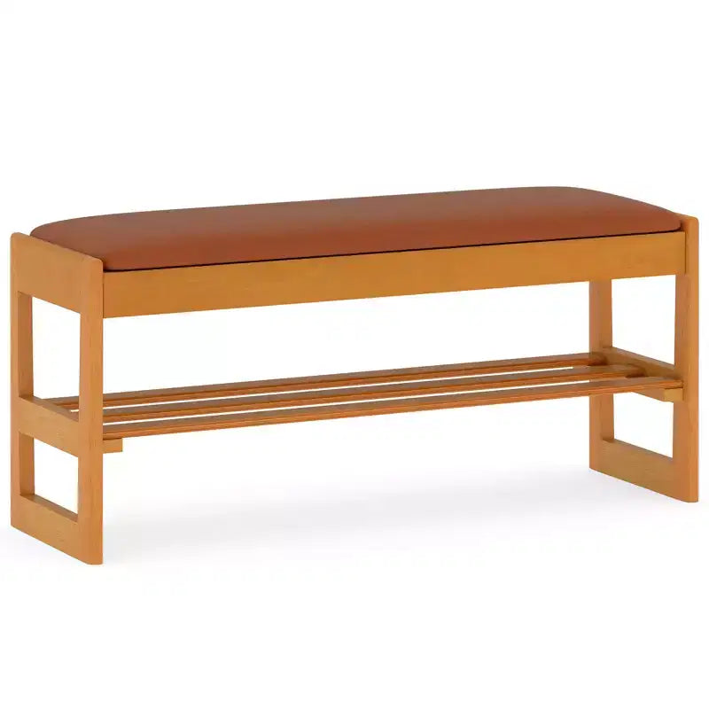Banc à chaussures 2 niveaux Costway 40'' avec rangement à abattant et étagère à lattes pour couloir et chambre