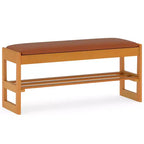 Banc à chaussures 2 niveaux Costway 40'' avec rangement à abattant et étagère à lattes pour couloir et chambre
