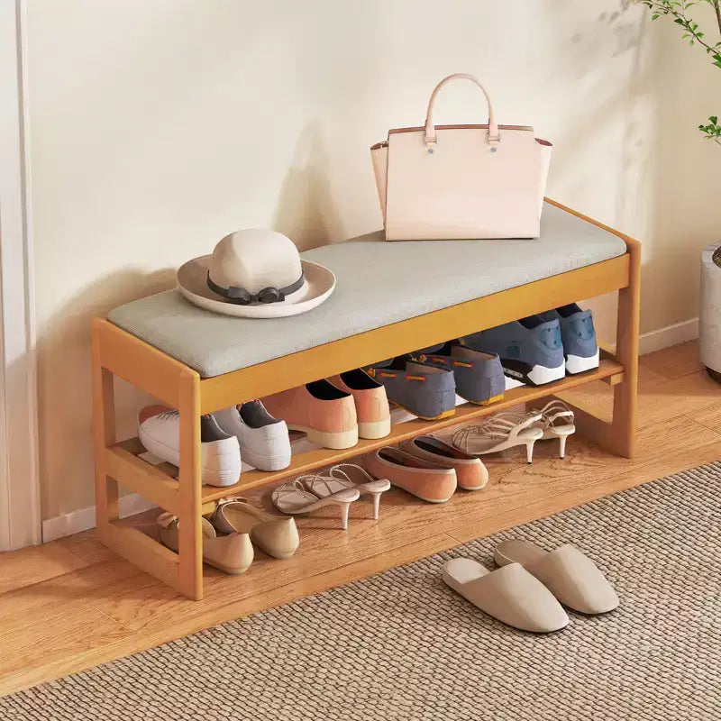 Banc à chaussures 2 niveaux Costway 40'' avec rangement à abattant et étagère à lattes pour couloir et chambre