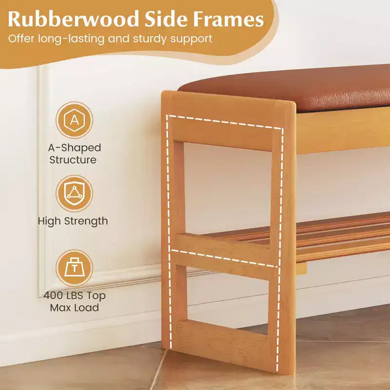 Banc à chaussures 2 niveaux Costway 40'' avec rangement à abattant et étagère à lattes pour couloir et chambre