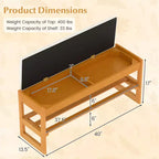 Banc à chaussures 2 niveaux Costway 40'' avec rangement à abattant et étagère à lattes pour couloir et chambre