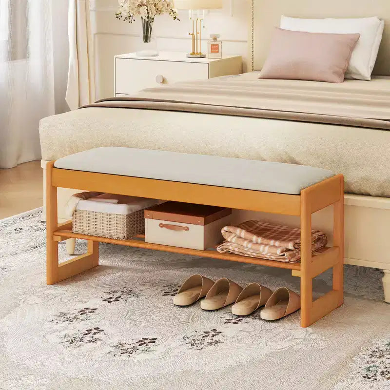 Banc à chaussures 2 niveaux Costway 40'' avec rangement à abattant et étagère à lattes pour couloir et chambre