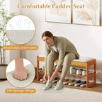 Banc à chaussures 2 niveaux Costway 40'' avec rangement à abattant et étagère à lattes pour couloir et chambre