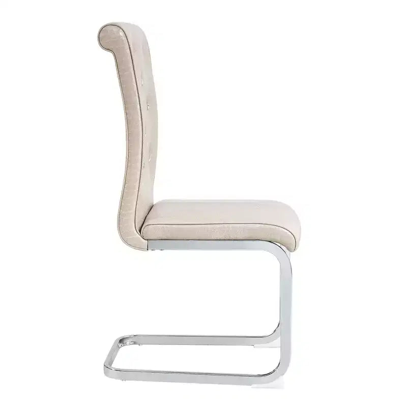 Lot de 2 chaises de salle à manger rétro en similicuir façon peau d'alligator avec détails de boucle en cristal