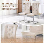 Lot de 2 chaises de salle à manger rétro en similicuir façon peau d'alligator avec détails de boucle en cristal