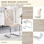 Lot de 2 chaises de salle à manger rétro en similicuir façon peau d'alligator avec détails de boucle en cristal