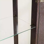 Vitrine à 2 portes avec portes en verre trempé, panneau arrière miroir, étagères réglables et éclairage pour le bureau à domicile