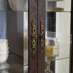 Vitrine à 2 portes avec portes en verre trempé, panneau arrière miroir, étagères réglables et éclairage pour le bureau à domicile
