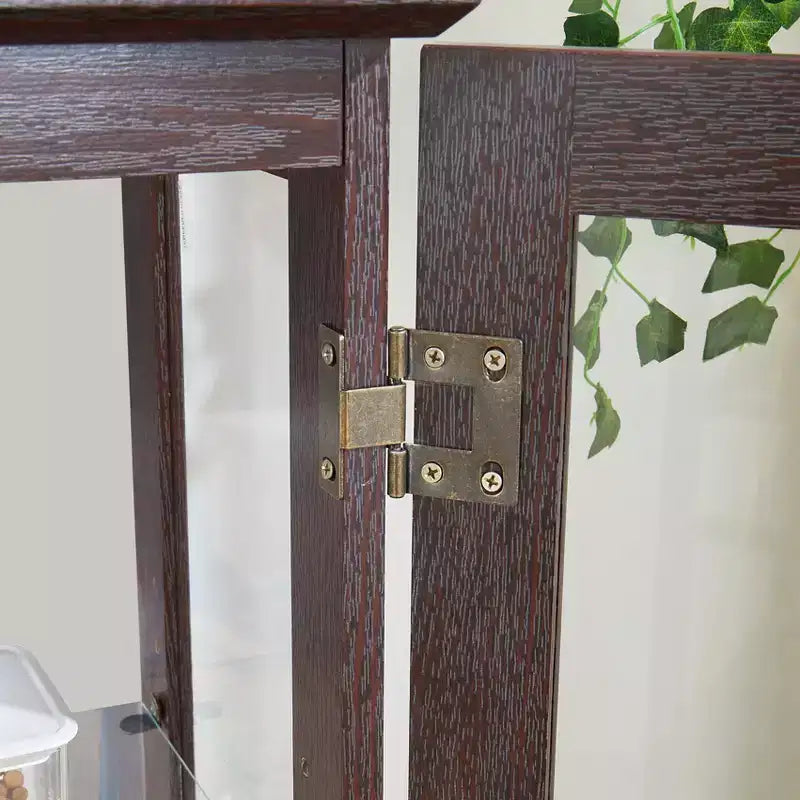 Vitrine à 2 portes avec portes en verre trempé, panneau arrière miroir, étagères réglables et éclairage pour le bureau à domicile