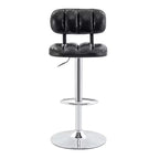 Lot de 2 tabourets de bar réglables en hauteur avec revêtement en similicuir et base chromée, avec repose-pieds pour îlot de cuisine