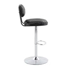 Lot de 2 tabourets de bar réglables en hauteur avec revêtement en similicuir et base chromée, avec repose-pieds pour îlot de cuisine