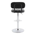 Lot de 2 tabourets de bar réglables en hauteur avec revêtement en similicuir et base chromée, avec repose-pieds pour îlot de cuisine