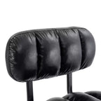 Lot de 2 tabourets de bar réglables en hauteur avec revêtement en similicuir et base chromée, avec repose-pieds pour îlot de cuisine