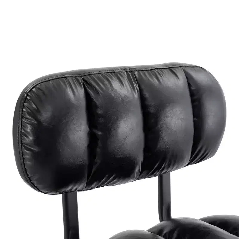Lot de 2 tabourets de bar réglables en hauteur avec revêtement en similicuir et base chromée, avec repose-pieds pour îlot de cuisine