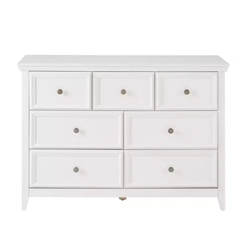 Commode moderne à 7 tiroirs, avec poignées métalliques, pour rangement de chambre à coucher