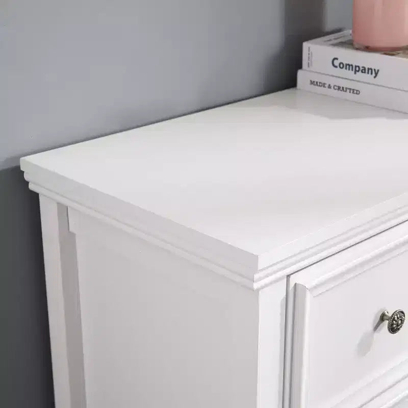 Commode moderne à 7 tiroirs, avec poignées métalliques, pour rangement de chambre à coucher