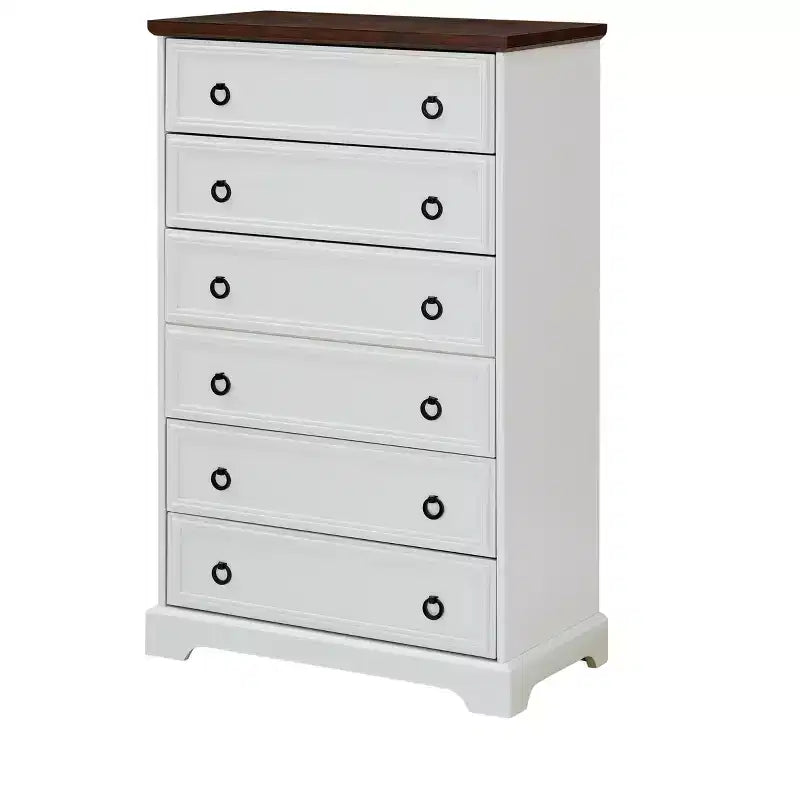 Commode moderne à 6 tiroirs, commode haute avec poignée facile à tirer, pour chambre ou couloir