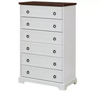 Commode moderne à 6 tiroirs, commode haute avec poignée facile à tirer, pour chambre ou couloir