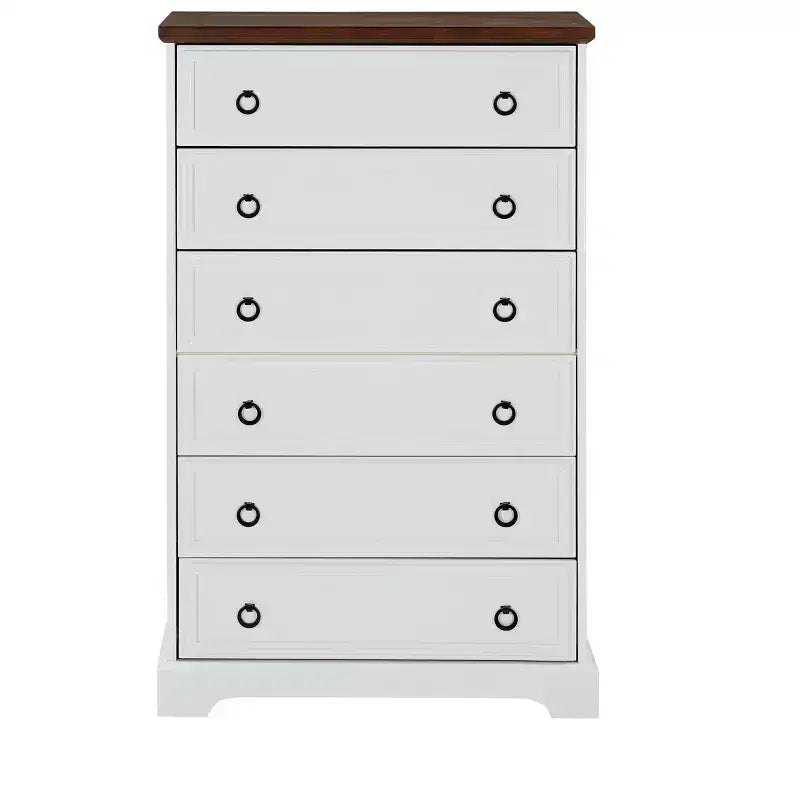 Commode moderne à 6 tiroirs, commode haute avec poignée facile à tirer, pour chambre ou couloir