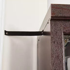Vitrine d'angle en verre avec éclairage, étagères réglables et fonds de miroir pour salon