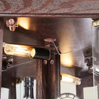 Vitrine d'angle en verre avec éclairage, étagères réglables et fonds de miroir pour salon