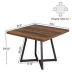 Table de salle à manger carrée, table de cuisine en bois pour 4 personnes
