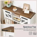 ACOINEL 43.3 Table d'entrée de ferme avec rangement, Console rustique pour canapé/couloir, Table de couloir étroite blanc et noyer