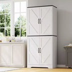 Meuble de rangement pour garde-manger de cuisine de ferme de 69 po | Armoire autoportante avec 4 portes et 2 étagères réglables pour salle à manger et salon