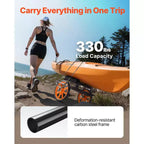 Chariot de kayak VEVOR, capacité de charge de 150 kg, chariot de canoë avec pneus en caoutchouc plein de 38 cm et béquille, montage et démontage en quelques secondes, noir+orange