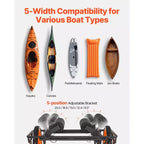 Chariot de kayak VEVOR, capacité de charge de 150 kg, chariot de canoë avec pneus en caoutchouc plein de 38 cm et béquille, montage et démontage en quelques secondes, noir+orange