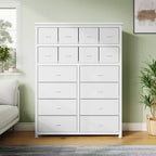 Commode pour Chambre à Coucher, Grande Commode de Rangement en Tissu à 16 Tiroirs, 101,3 cm (L) x 130 cm (H) pour la Maison
