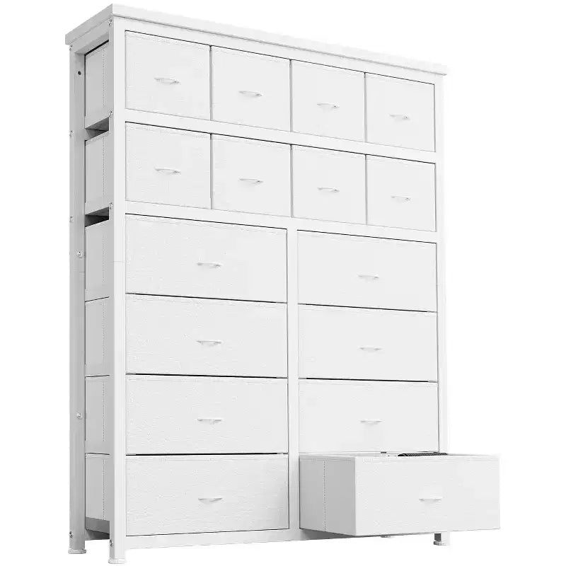 Commode pour Chambre à Coucher, Grande Commode de Rangement en Tissu à 16 Tiroirs, 101,3 cm (L) x 130 cm (H) pour la Maison