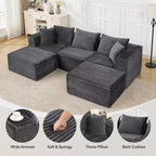 Canapé de salon modulable, canapé modulable en forme de nuage, design minimaliste moderne, avec repose-pieds, aucun assemblage requis, convient pour le salon