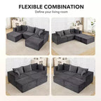 Canapé de salon modulable, canapé modulable en forme de nuage, design minimaliste moderne, avec repose-pieds, aucun assemblage requis, convient pour le salon