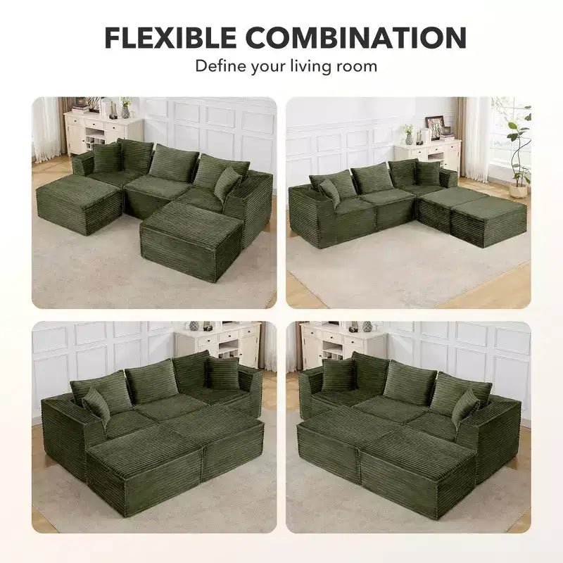 Canapé de salon modulable, canapé modulable en forme de nuage, design minimaliste moderne, avec repose-pieds, aucun assemblage requis, convient pour le salon