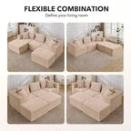 Canapé de salon modulable, canapé modulable en forme de nuage, design minimaliste moderne, avec repose-pieds, aucun assemblage requis, convient pour le salon