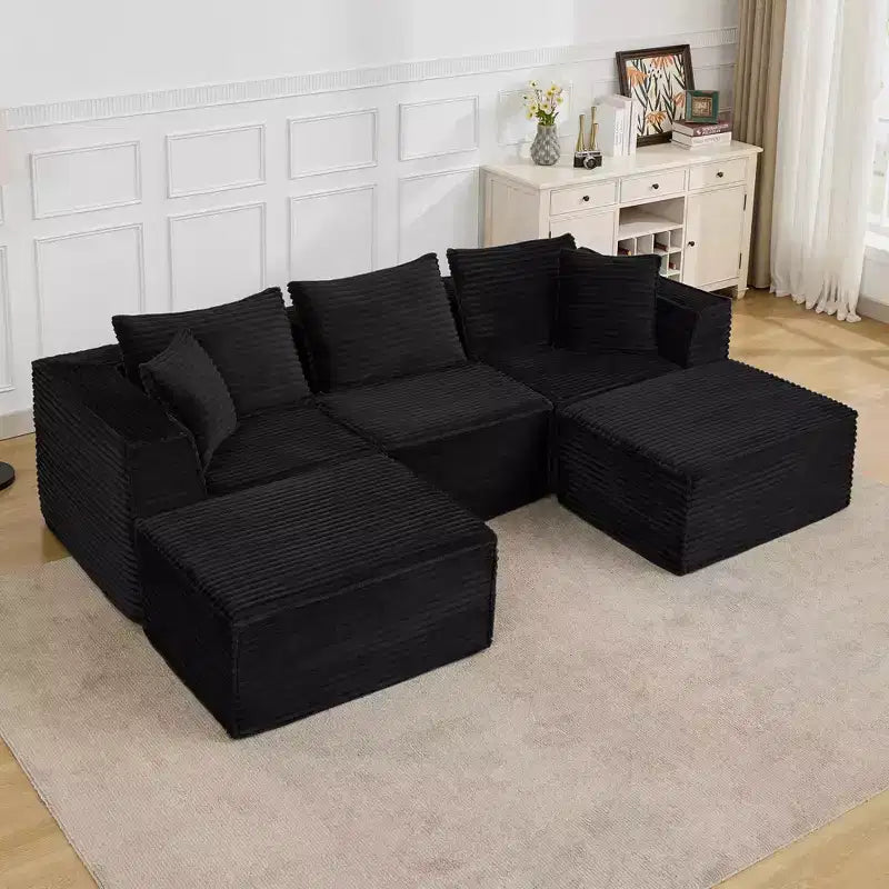 Canapé de salon modulable, canapé modulable en forme de nuage, design minimaliste moderne, avec repose-pieds, aucun assemblage requis, convient pour le salon