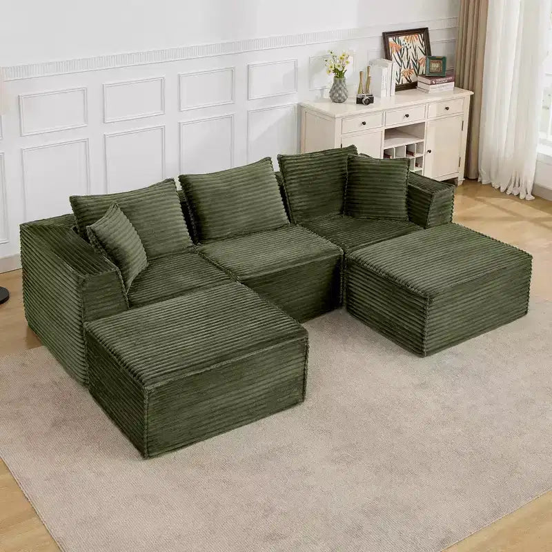 Canapé de salon modulable, canapé modulable en forme de nuage, design minimaliste moderne, avec repose-pieds, aucun assemblage requis, convient pour le salon