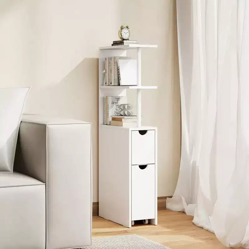 Meuble de rangement étroit Costway avec étagères ouvertes, tiroir coulissant et chariot sur roulettes pour la cuisine
